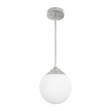 Hunter 19169 - Hunter Hepburn Brushed Nickel with Cased White Glass 1 Light Pendant Ceiling Light Fixture