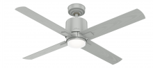 Hunter 50595 - Hunter 52 inch Visalia Quartz Grey Damp Rated Ceiling Fan with LED Light Kit and Handheld Remote