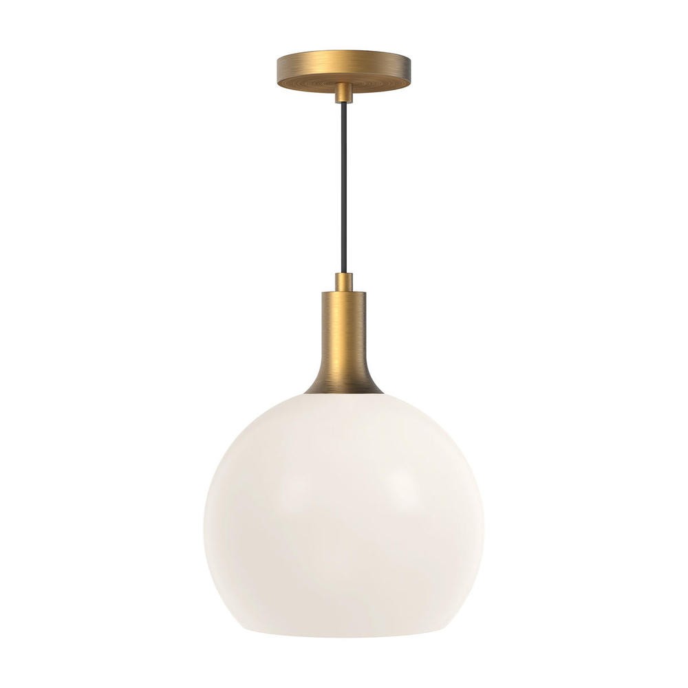 Castilla 10-in Aged Gold/Opal Matte Glass 1 Light Pendant