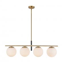 Alora Lighting LP421437BGOP - Zuri 37-in Brushed Gold/Opal Glass Socket Linear Pendant