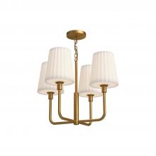 Alora Lighting CH628423AGOP - Plisse 23-in Aged Gold/Opal Matte Glass 4 Lights Chandeliers