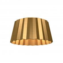 Alora Lighting FM528514AG - Plisse 14-in Aged Gold 2 Lights Flush Mount