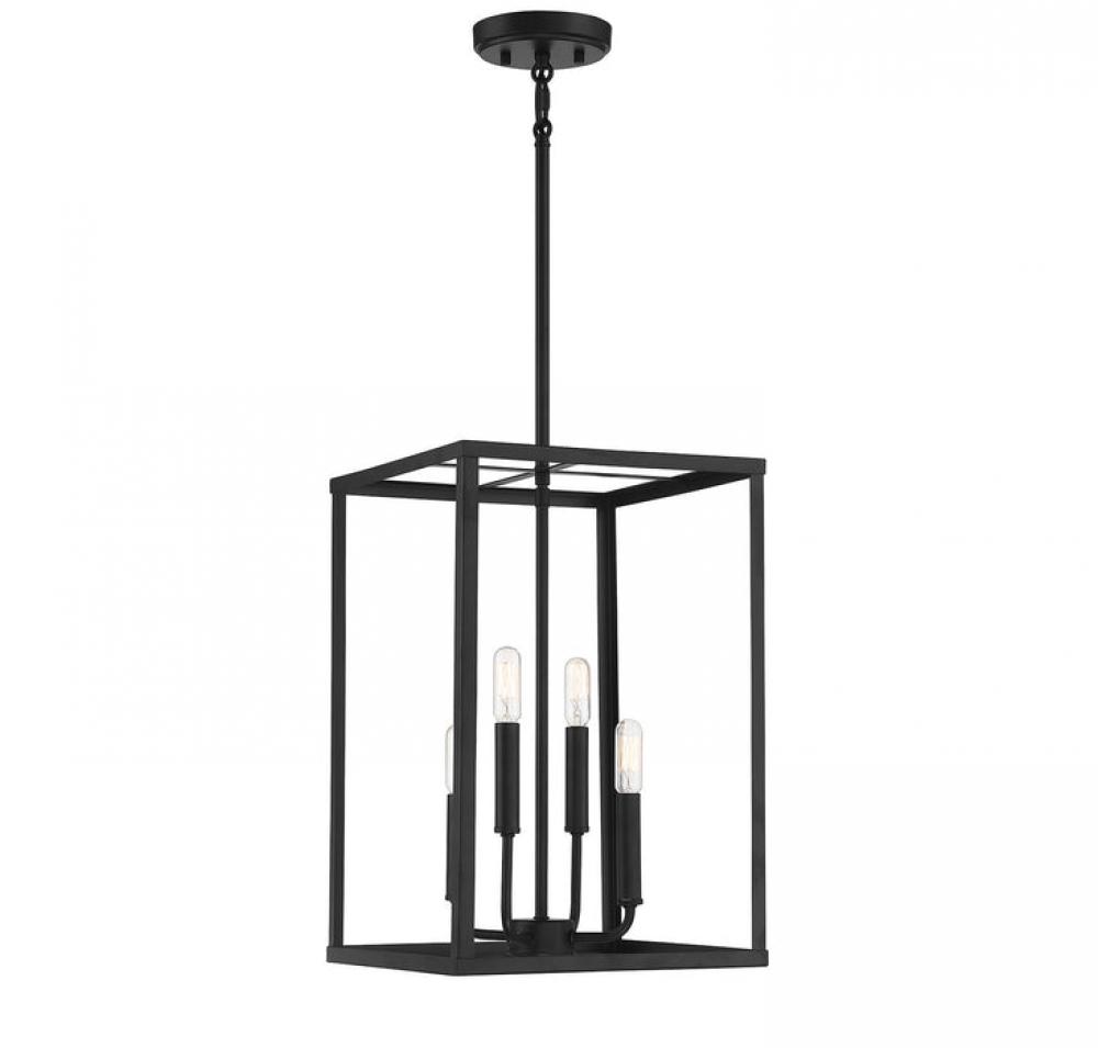 4-Light Pendant in Matte Black