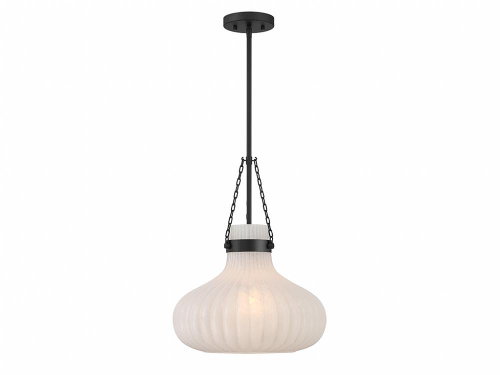 1-Light Pendant in Matte Black