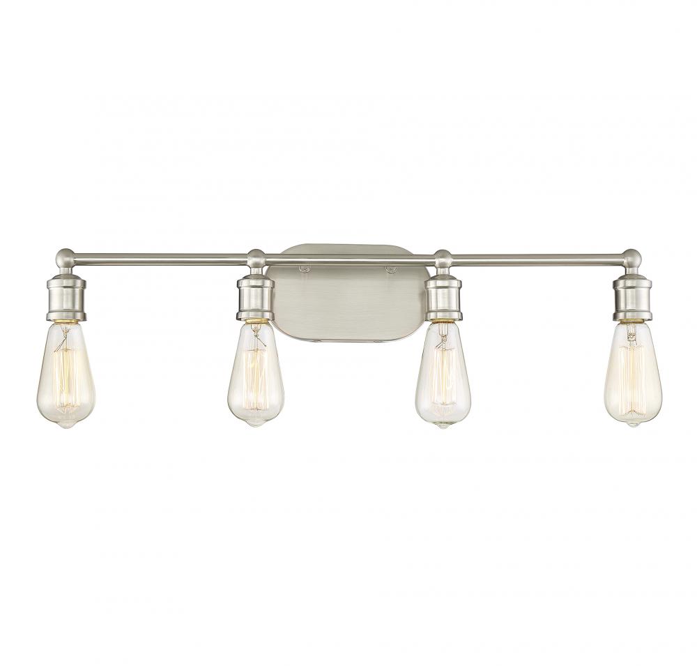 4-Light Bathroom Vanity Light in Brushed Nickel